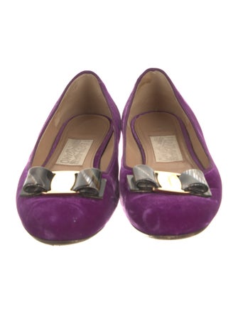 Ferragamo Velvet Ballet Flats