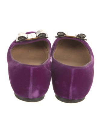 Ferragamo Velvet Ballet Flats