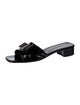 Ferragamo Vara Bow Accent Patent Leather Slides