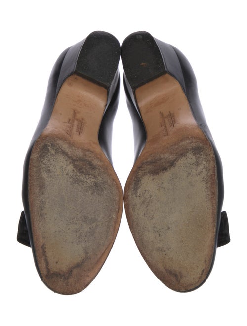 Ferragamo Vara Bow Accent Leather Flats