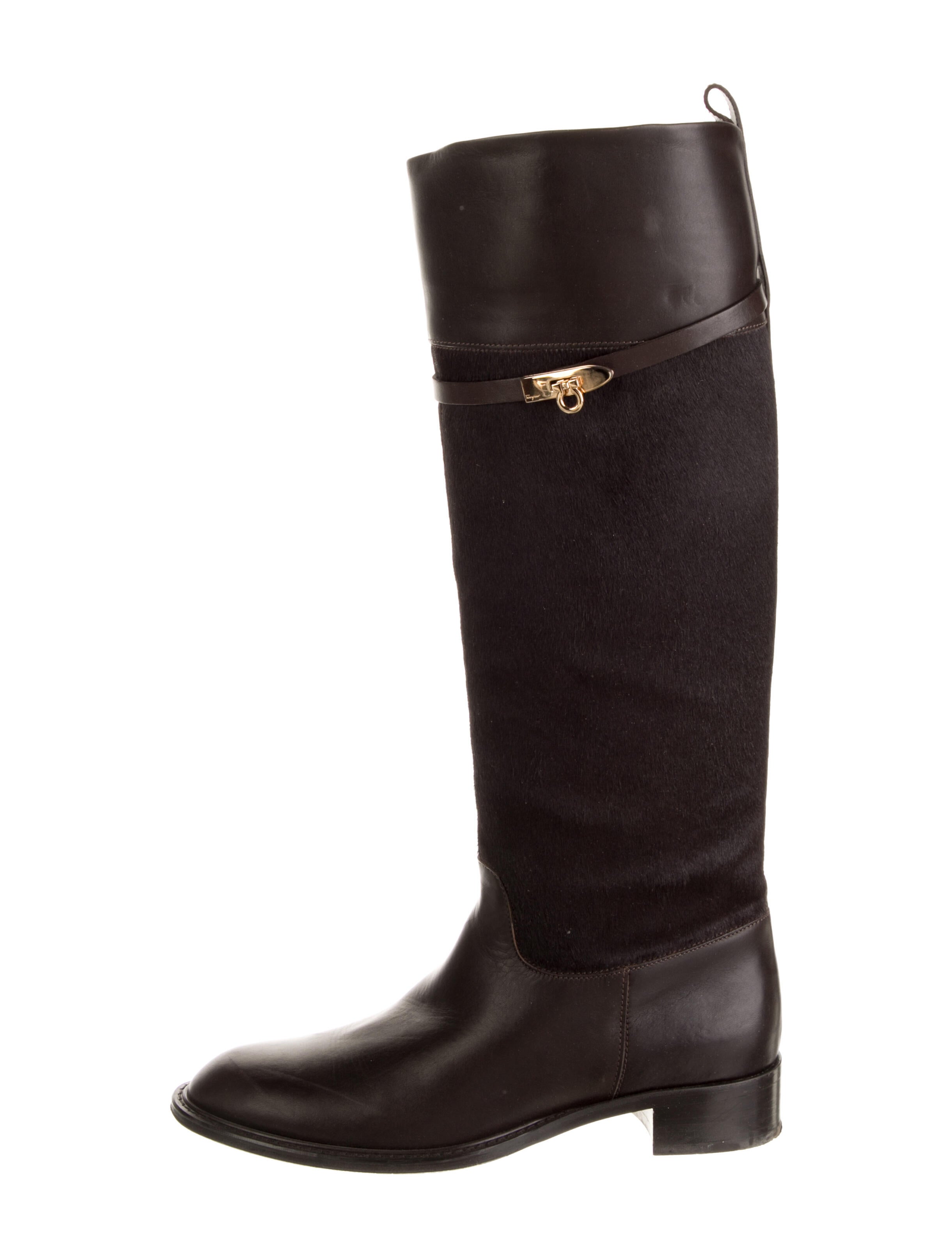 Ferragamo Leather Riding Boots