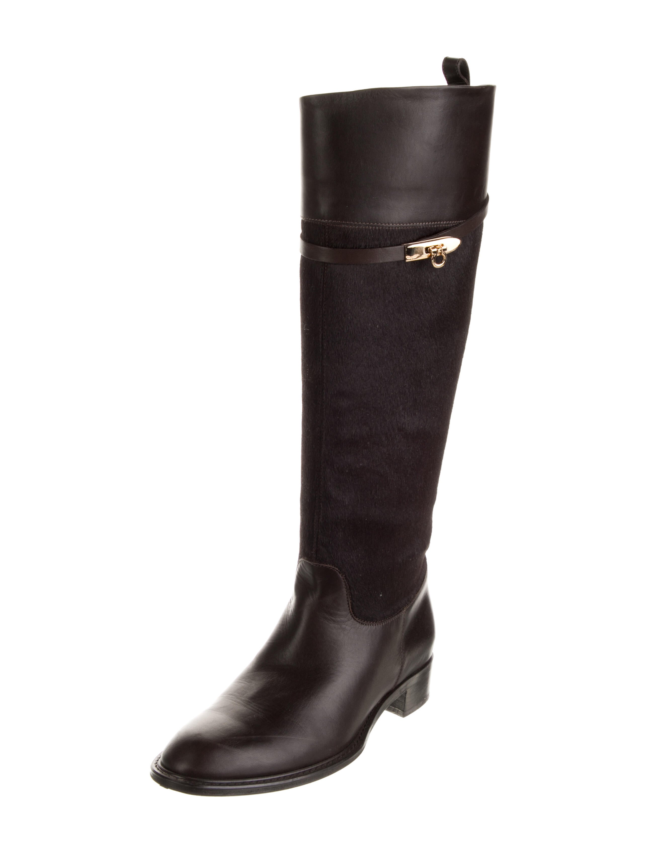 Ferragamo Leather Riding Boots