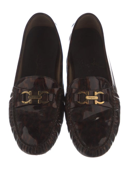 Ferragamo Gancini Logo Patent Leather Loafers