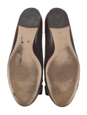 Ferragamo Vara Bow Accent Leather Ballet Flats