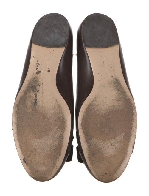 Ferragamo Vara Bow Accent Leather Ballet Flats