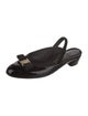 Ferragamo Vara Bow Accent Patent Leather Mules