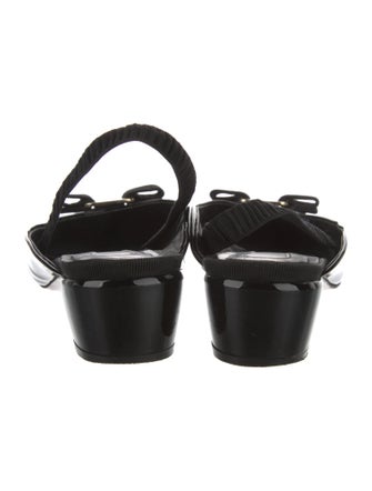Ferragamo Vara Bow Accent Patent Leather Mules