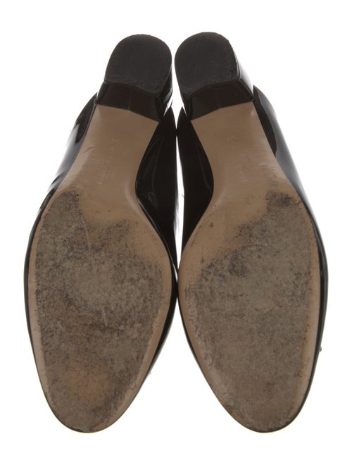 Ferragamo Vara Bow Accent Patent Leather Mules