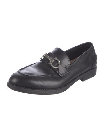 Ferragamo Leather Bow Accents Loafers