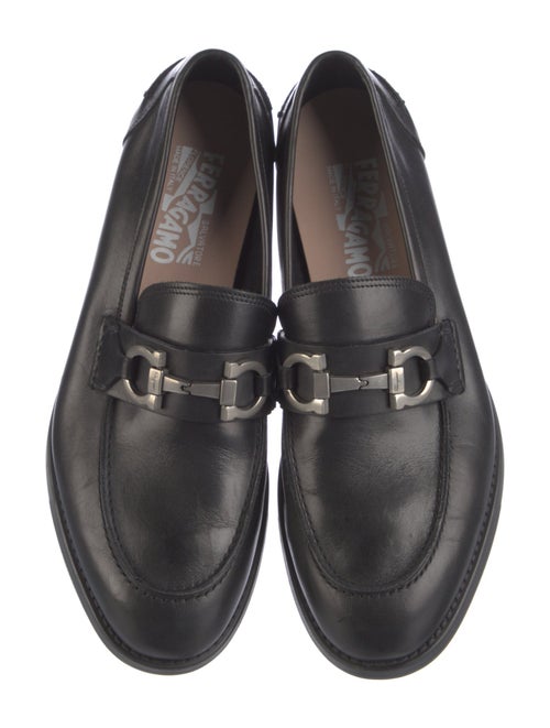 Ferragamo Leather Bow Accents Loafers
