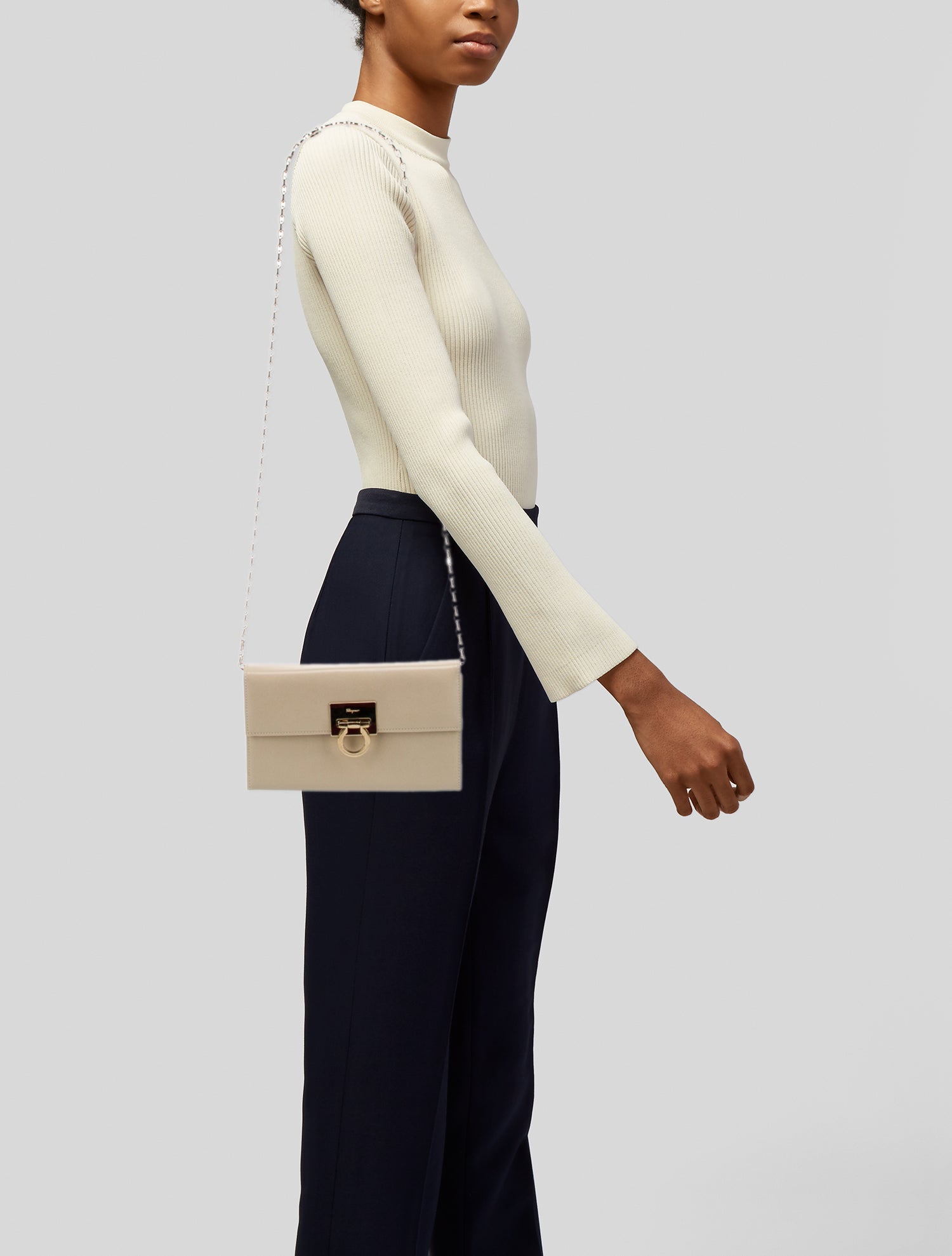 Ferragamo Saffiano Leather Shoulder Bag