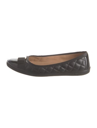 Salvatore Ferragamo Quilted Pattern Leather Ballet Flats