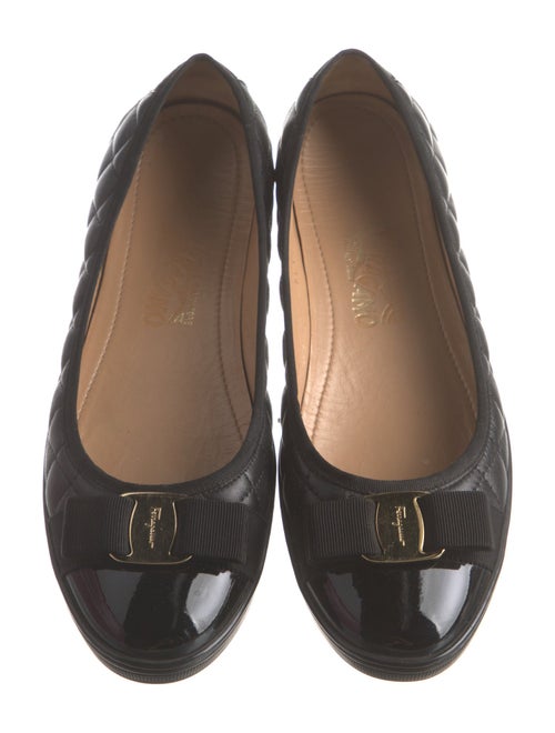 Salvatore Ferragamo Quilted Pattern Leather Ballet Flats