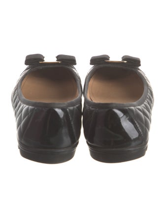 Salvatore Ferragamo Quilted Pattern Leather Ballet Flats