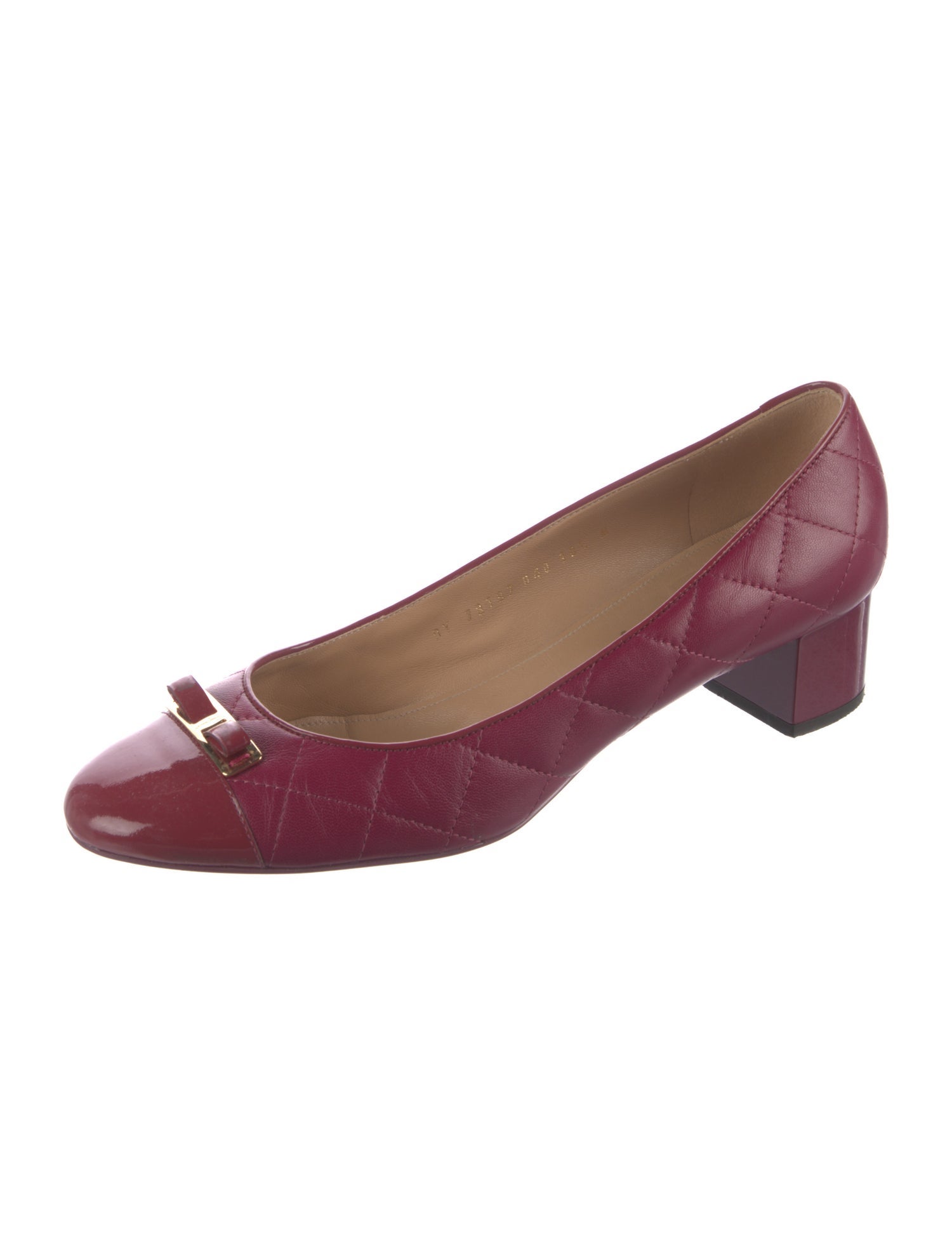 Ferragamo Vara Bow Accent Leather Ballet Flats
