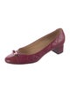 Ferragamo Vara Bow Accent Leather Ballet Flats