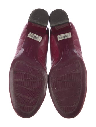 Ferragamo Vara Bow Accent Leather Ballet Flats