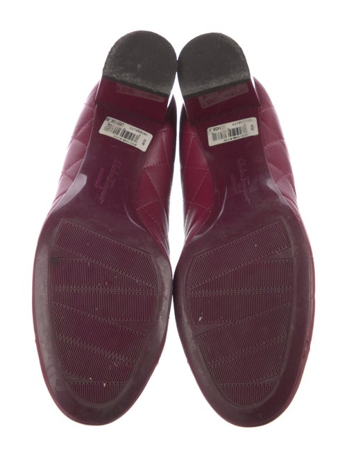 Ferragamo Vara Bow Accent Leather Ballet Flats