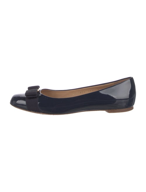 Salvatore Ferragamo Vara Bow Accent Patent Leather Ballet Flats