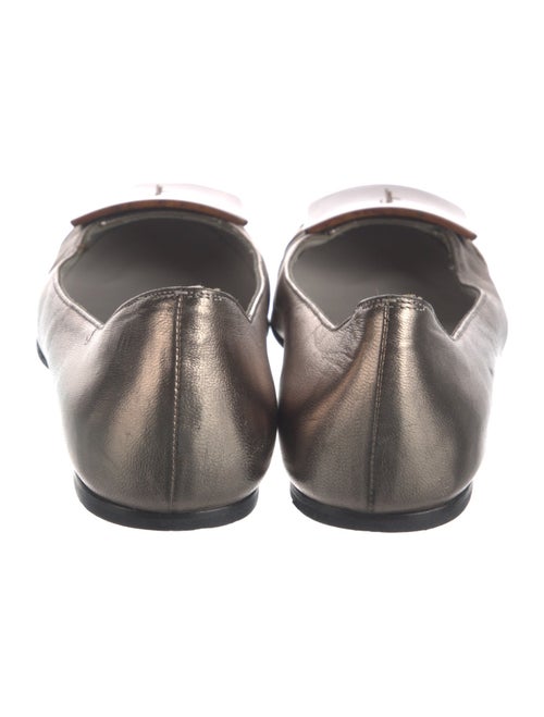 Ferragamo Leather Pleated Accents Ballet Flats