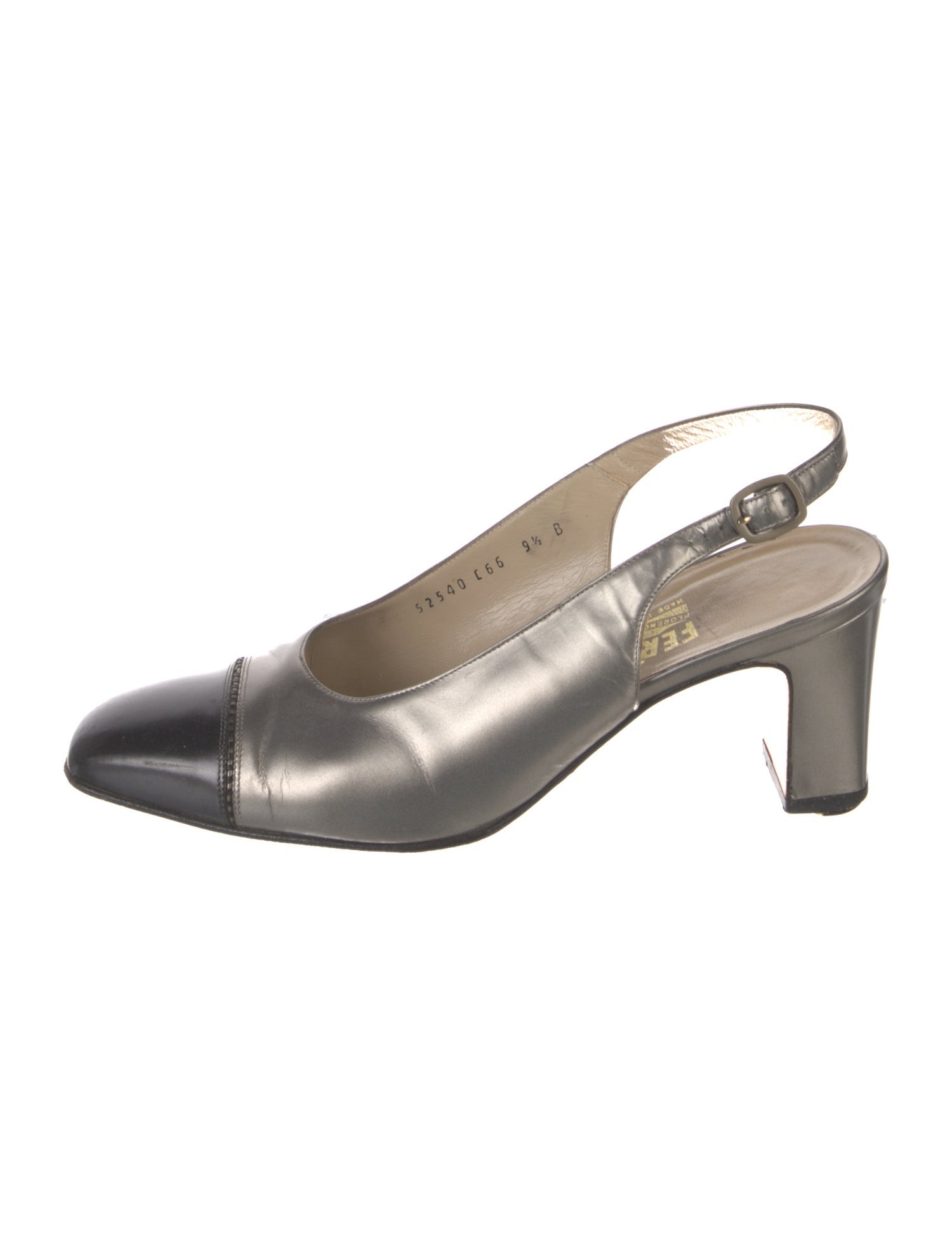 Ferragamo Gancini Logo Leather Slingback Pumps