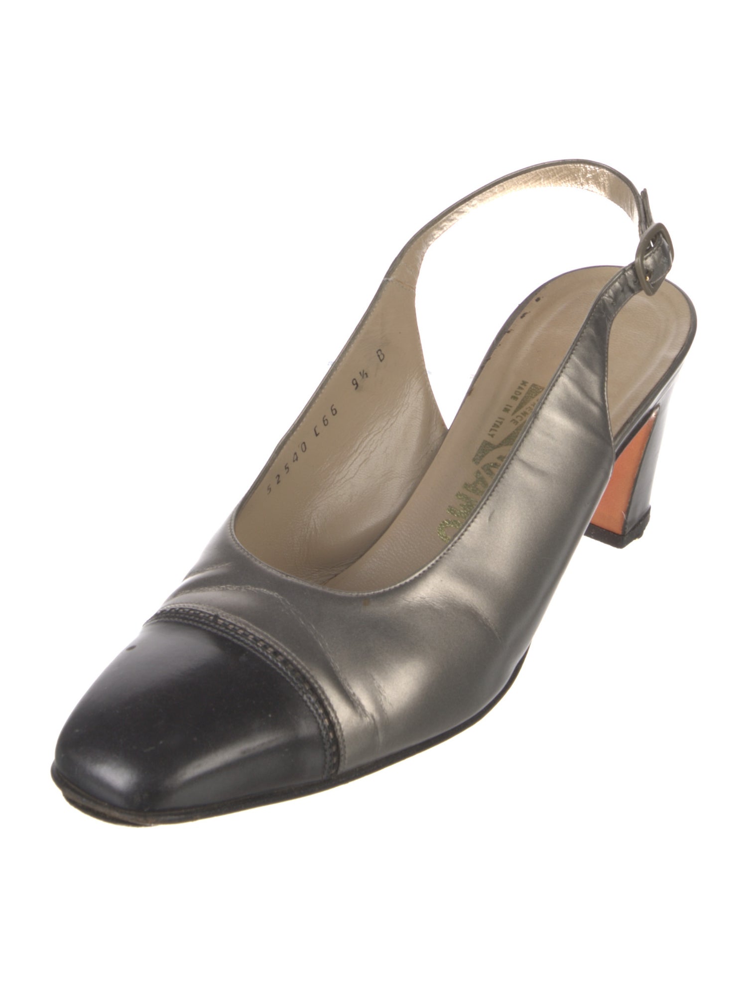 Ferragamo Gancini Logo Leather Slingback Pumps