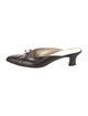 Ferragamo Leather Bow Accents Mules