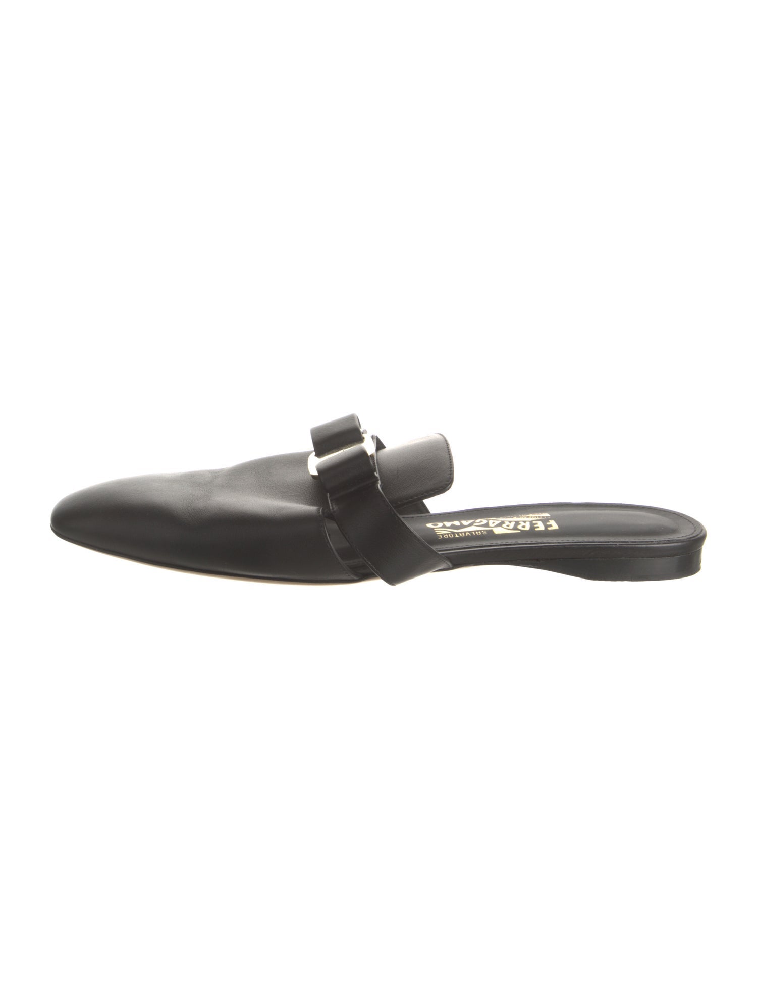 Ferragamo Vara Bow Accent Leather Mules
