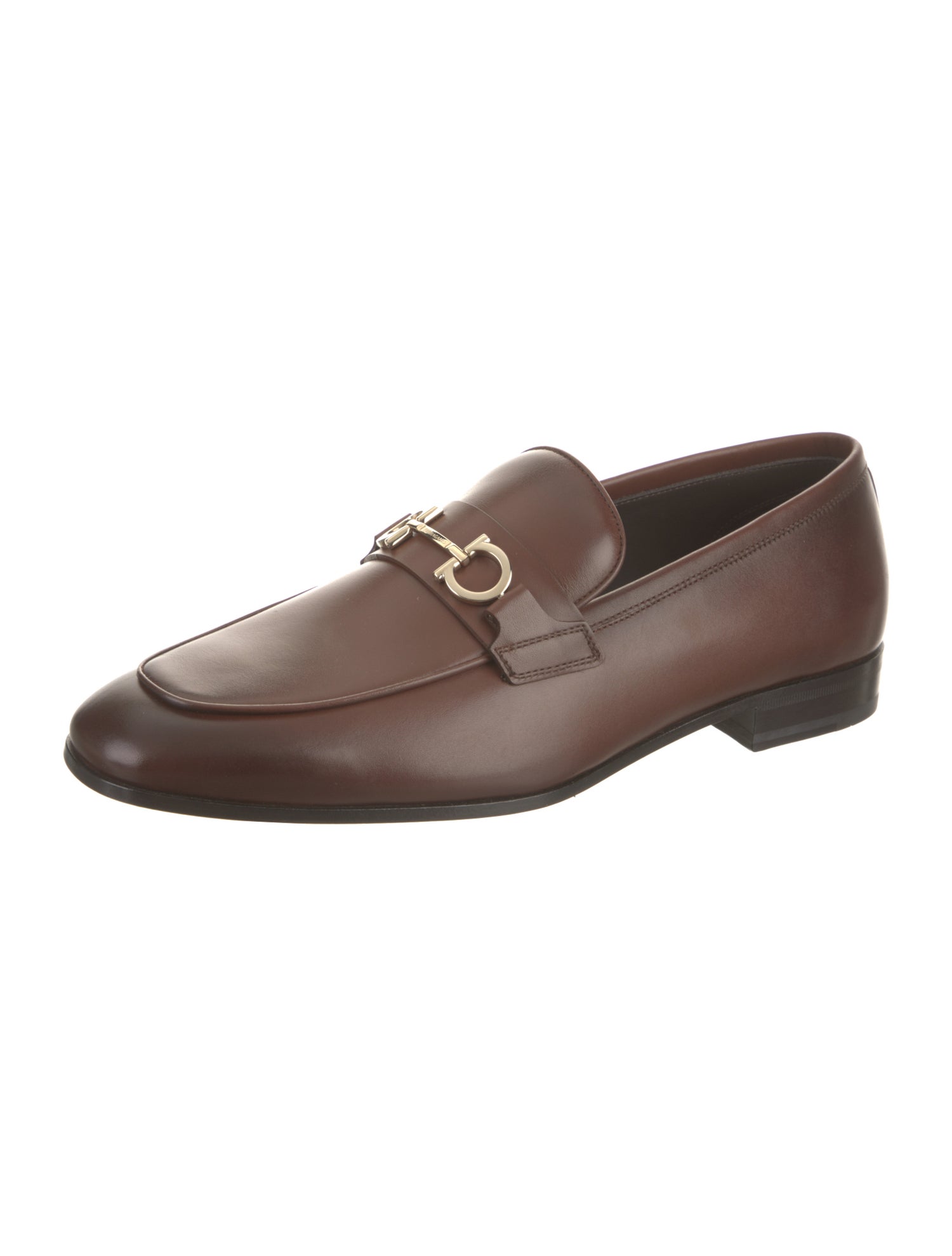 Ferragamo Gancio Logo Leather Loafers