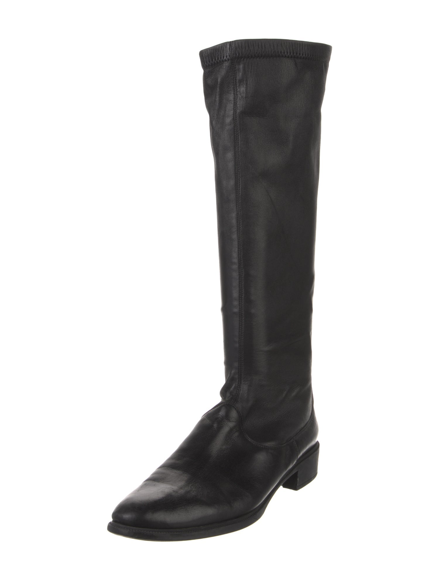 Ferragamo Gancini Logo Leather Riding Boots