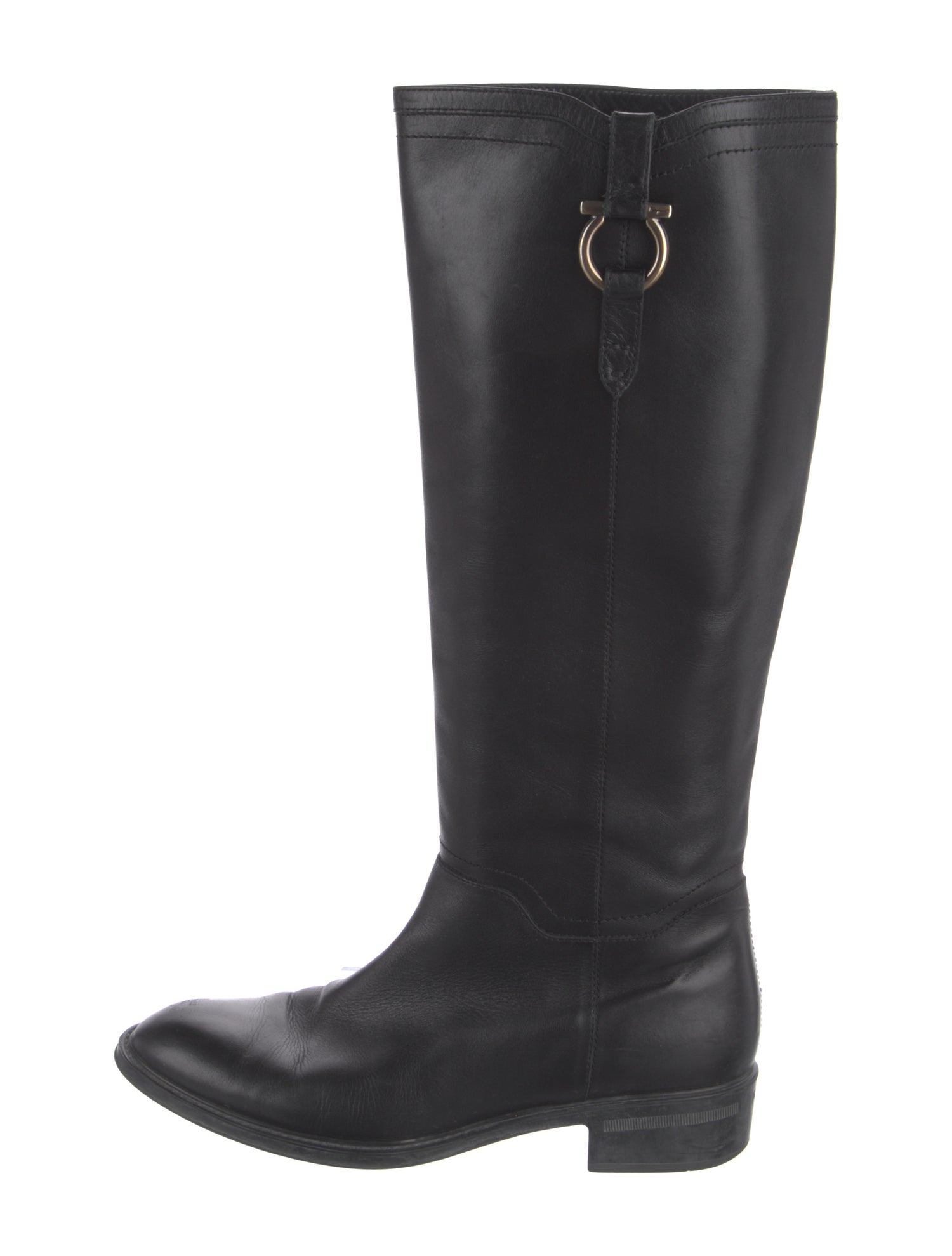 Ferragamo Leather Riding Boots