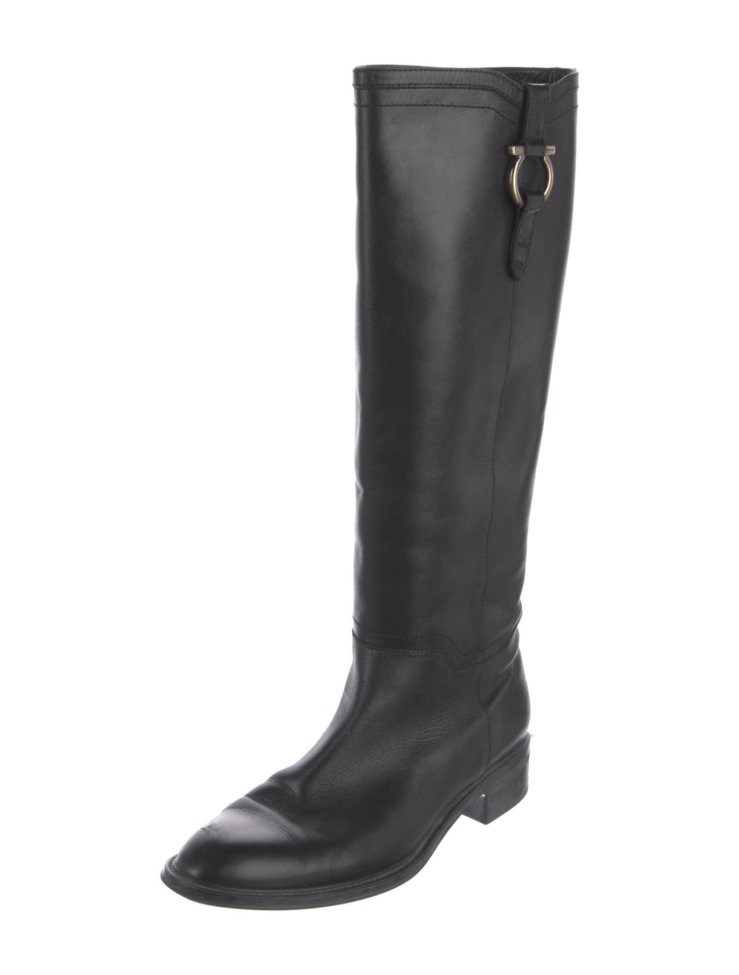 Ferragamo Leather Riding Boots