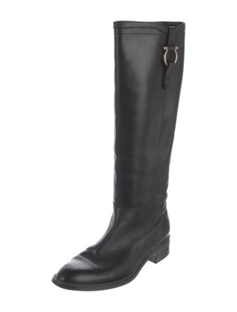 Ferragamo Leather Riding Boots