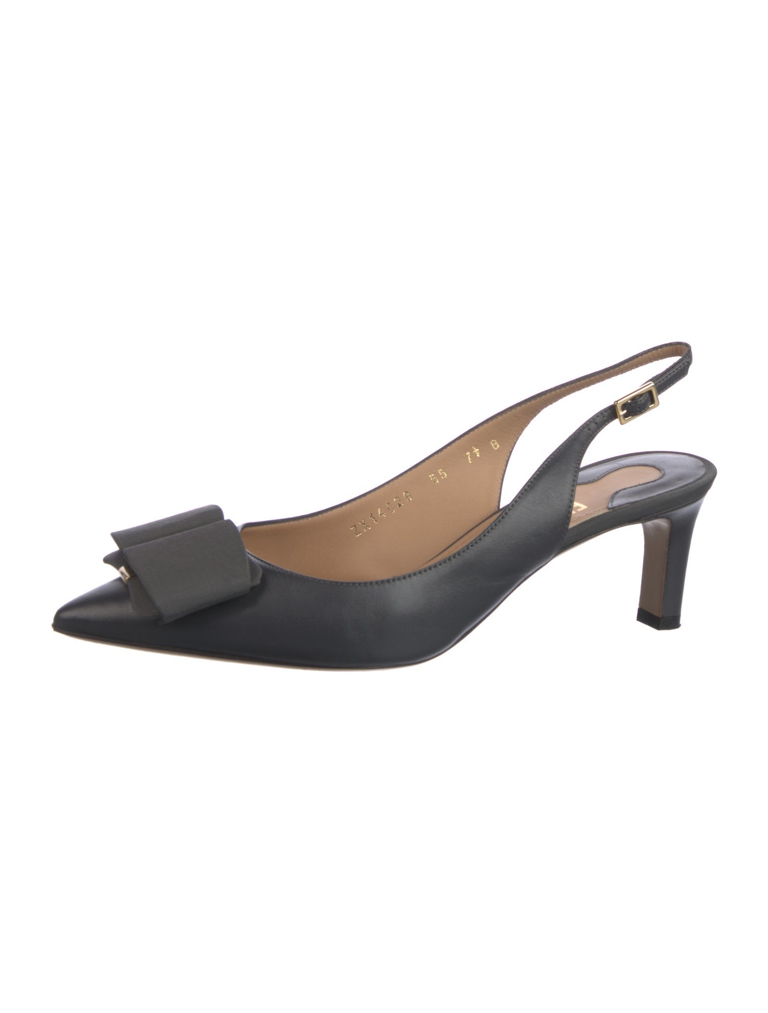 Ferragamo Vara Bow Accent Leather Slingback Pumps