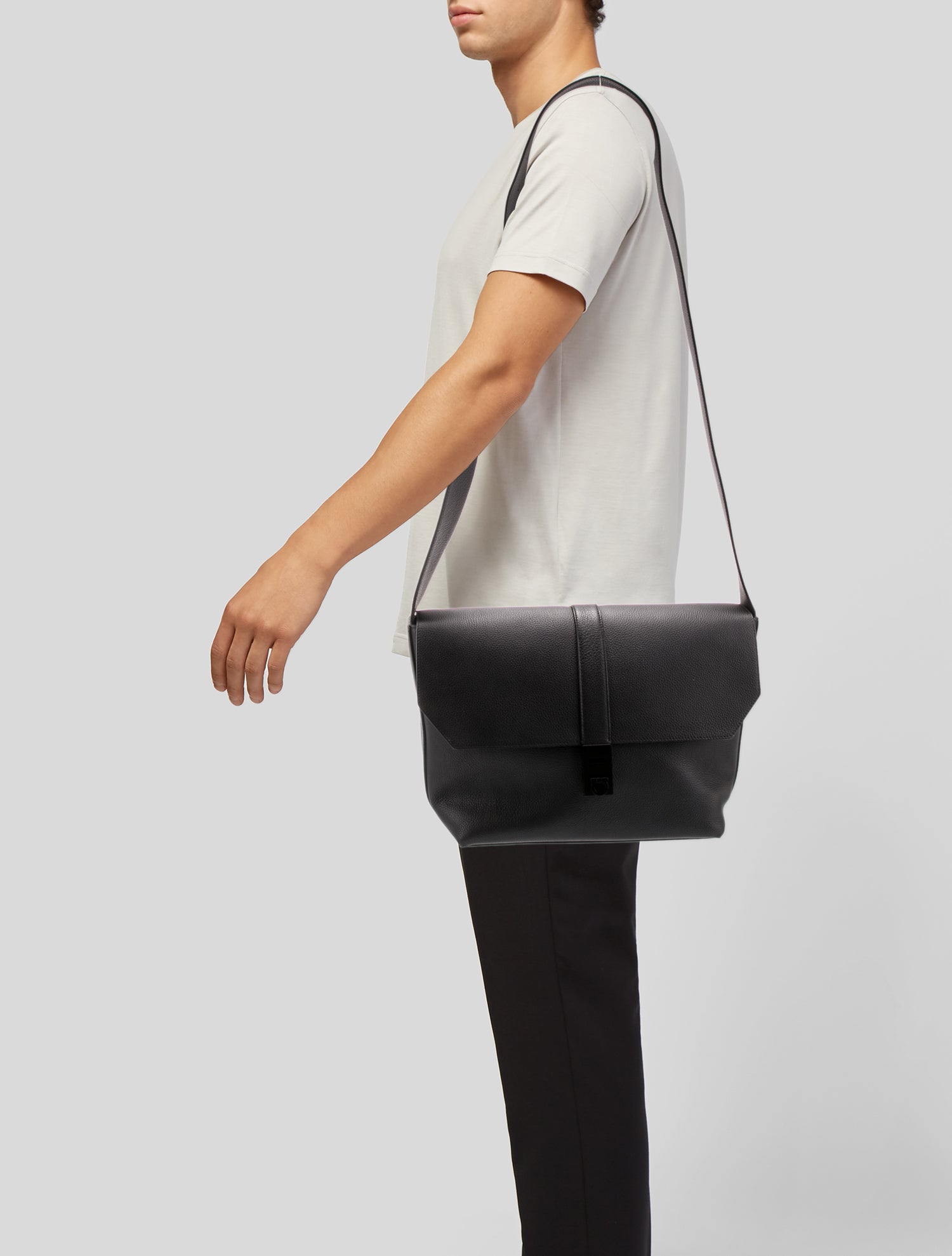 Ferragamo Leather Messenger Bag