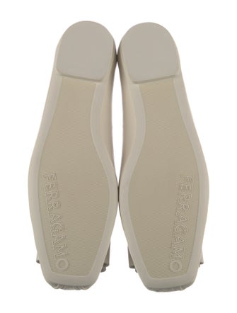 Ferragamo Vara Bow Accent Leather Ballet Flats