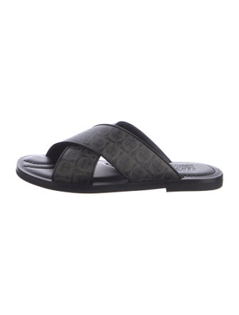 Ferragamo Leather Printed Slides