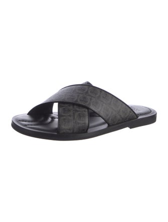 Ferragamo Leather Printed Slides