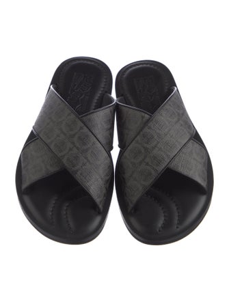 Ferragamo Leather Printed Slides
