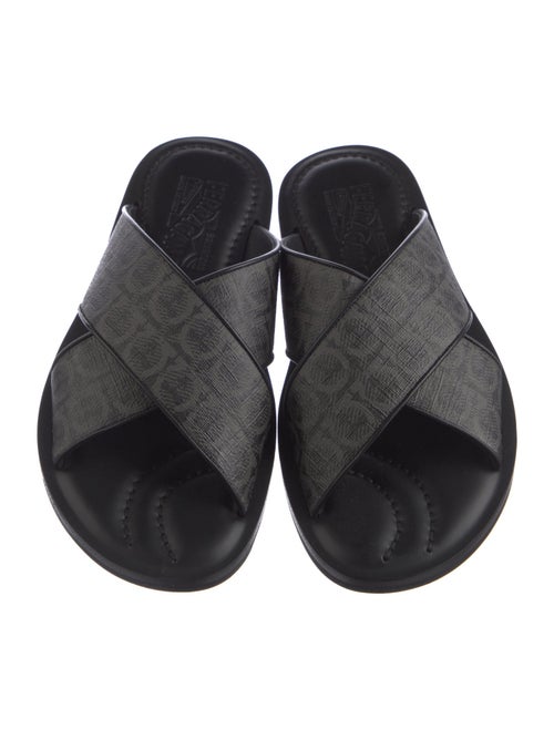 Ferragamo Leather Printed Slides