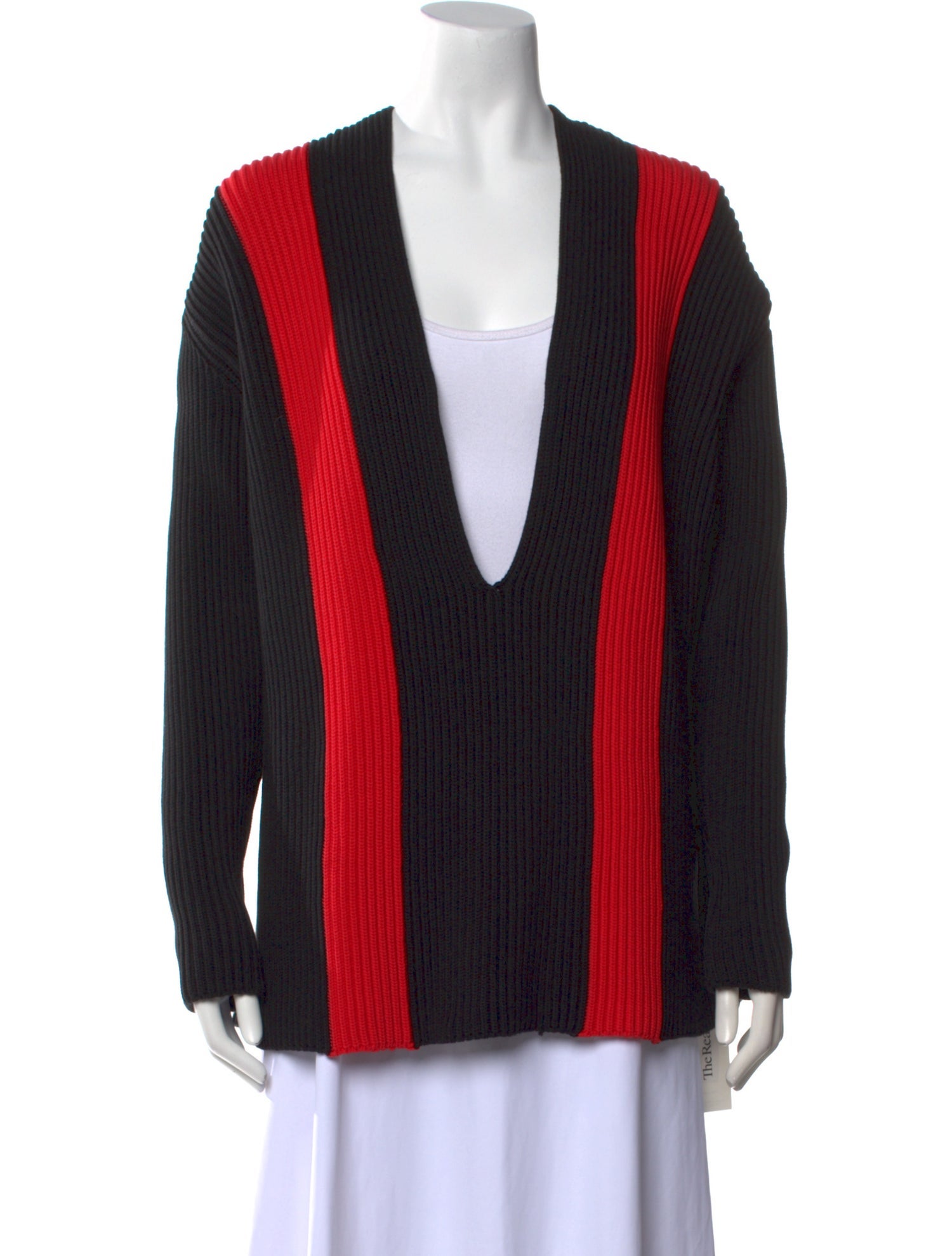 Ferragamo Striped V-Neck Sweater w/ Tags