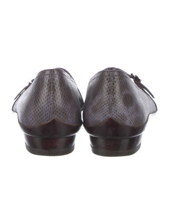 Salvatore Ferragamo Leather Animal Print Flats