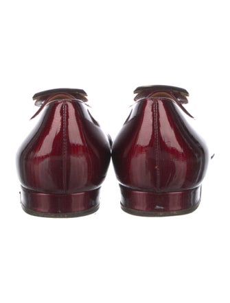 Salvatore Ferragamo Vara Bow Accent Patent Leather Ballet Flats