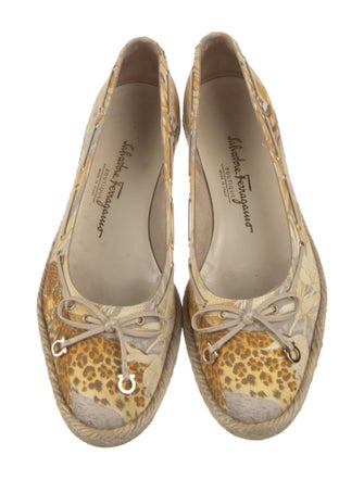 Ferragamo Canvas Floral Print Ballet Flats