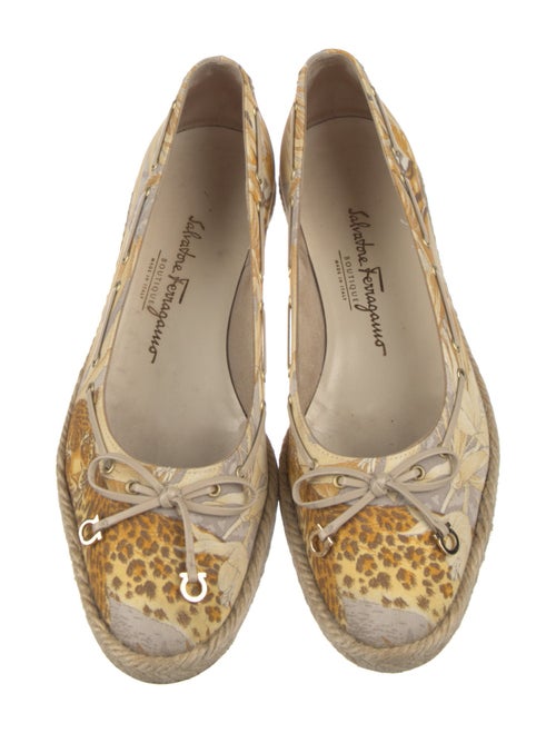 Ferragamo Canvas Floral Print Ballet Flats