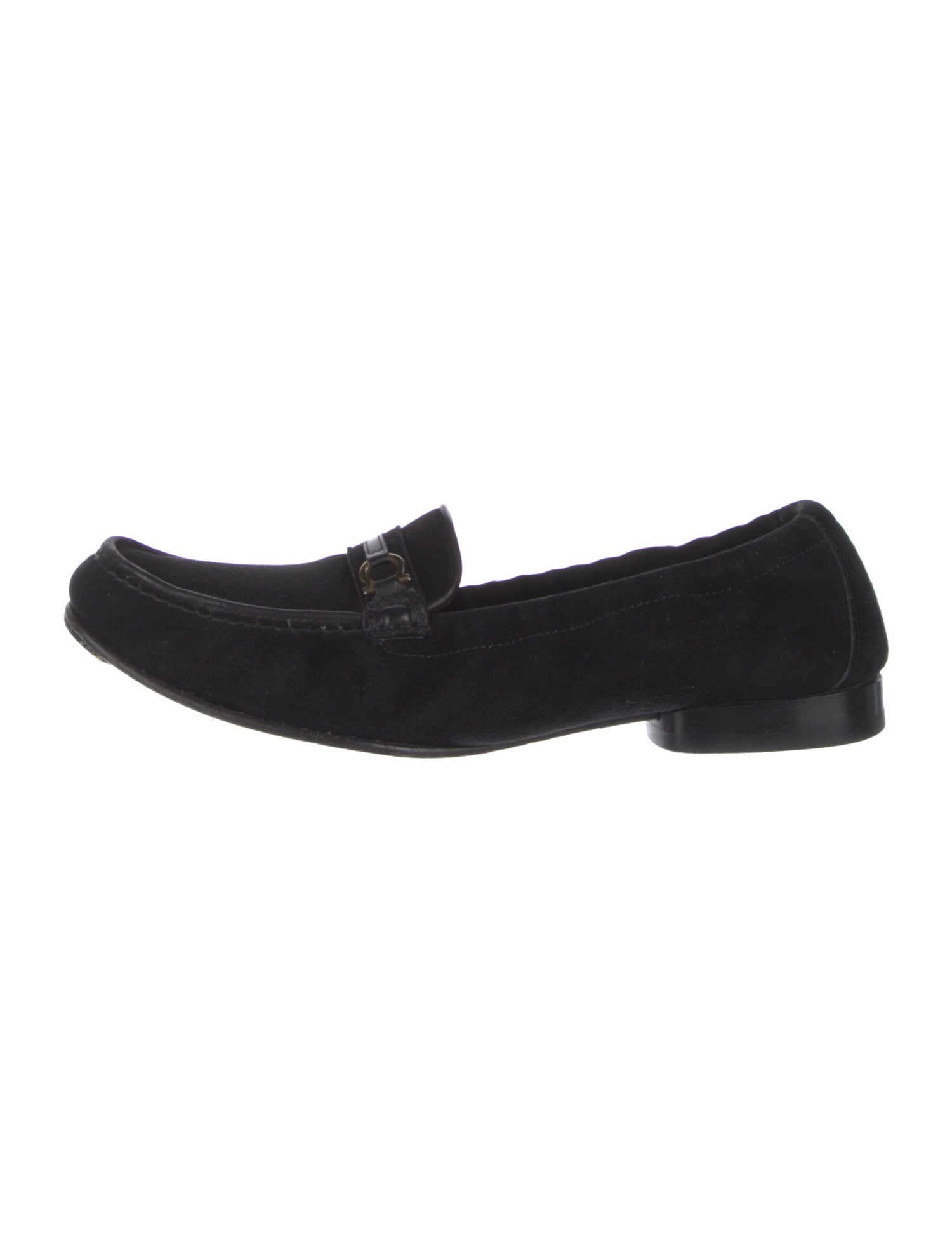 Ferragamo Gancini Logo Suede Loafers