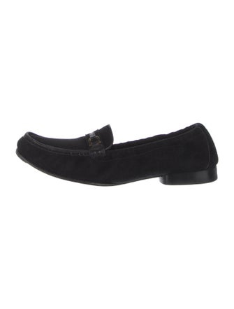 Ferragamo Gancini Logo Suede Loafers