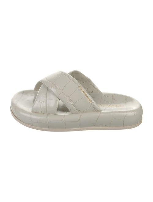 Ferragamo Embossed Leather Slides