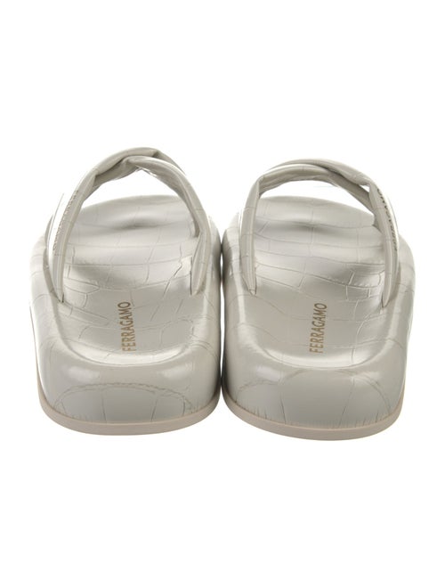 Ferragamo Embossed Leather Slides