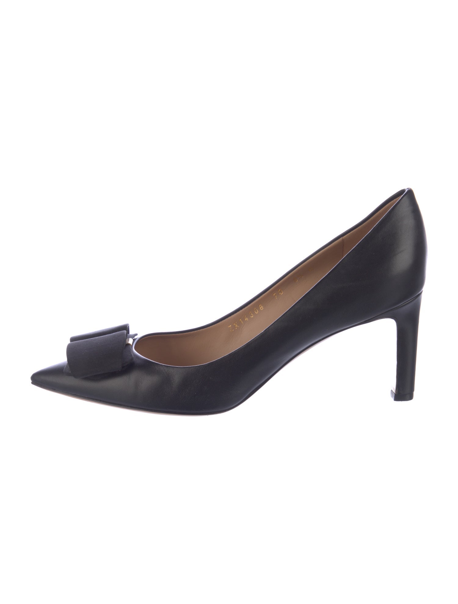 Salvatore Ferragamo Leather Bow Accents Pumps